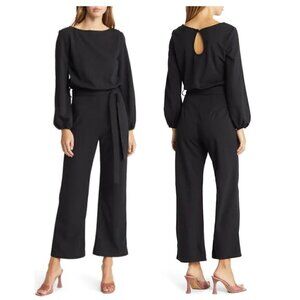 NIKKI LUND Joy Long Sleeve Jumpsuit in Black Size X-Large